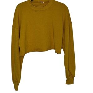 Free People Movement Cropped Sweatshirt, NWOT, Size Small, Mustard Color